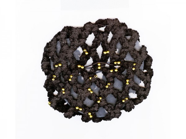 Chenille-Knotennetz mit Goldperlen